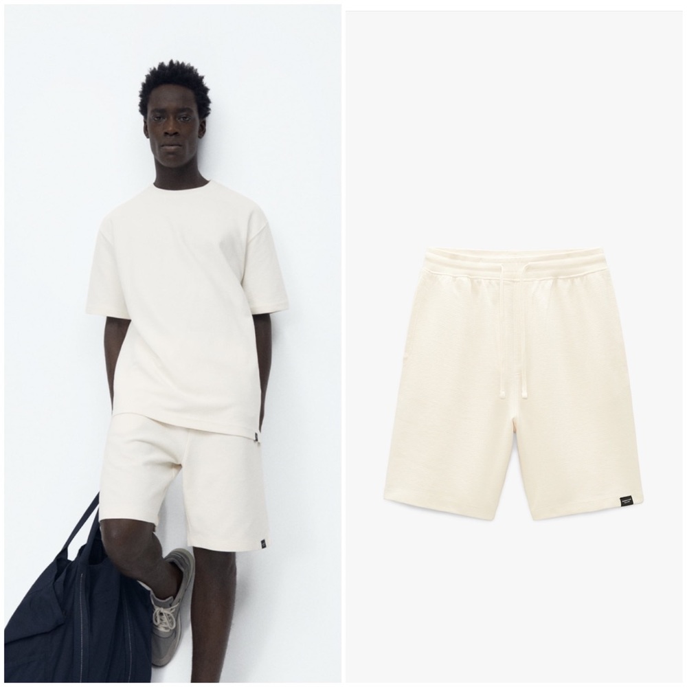 𝗡𝗪𝗧 𝗭𝗮𝗿𝗮 • Structured Ottoman Shorts Adjustable Waist Front Back Pockets
